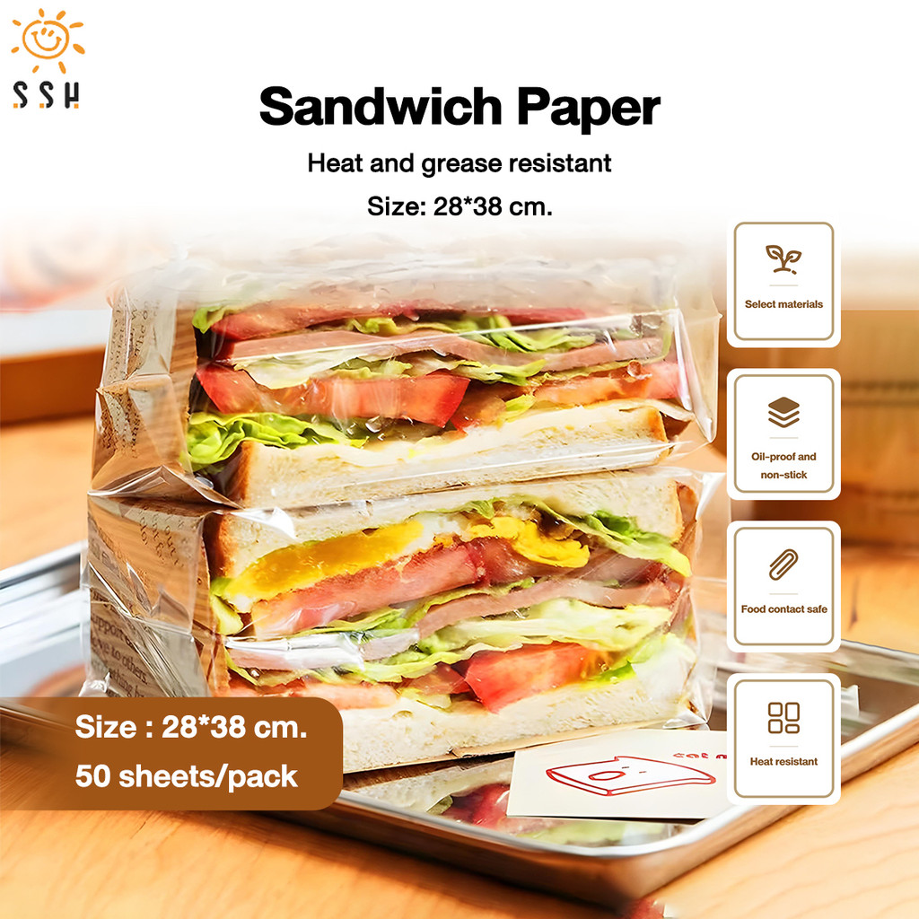 50Pcs Baking Parchment Wrapping Paper Deli Wax Paper Sheets Greaseproof ...