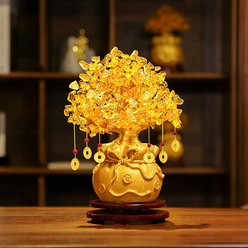 Feng Shui Fortune Tree Craft Decoration Attracting Wealth Ornament ...