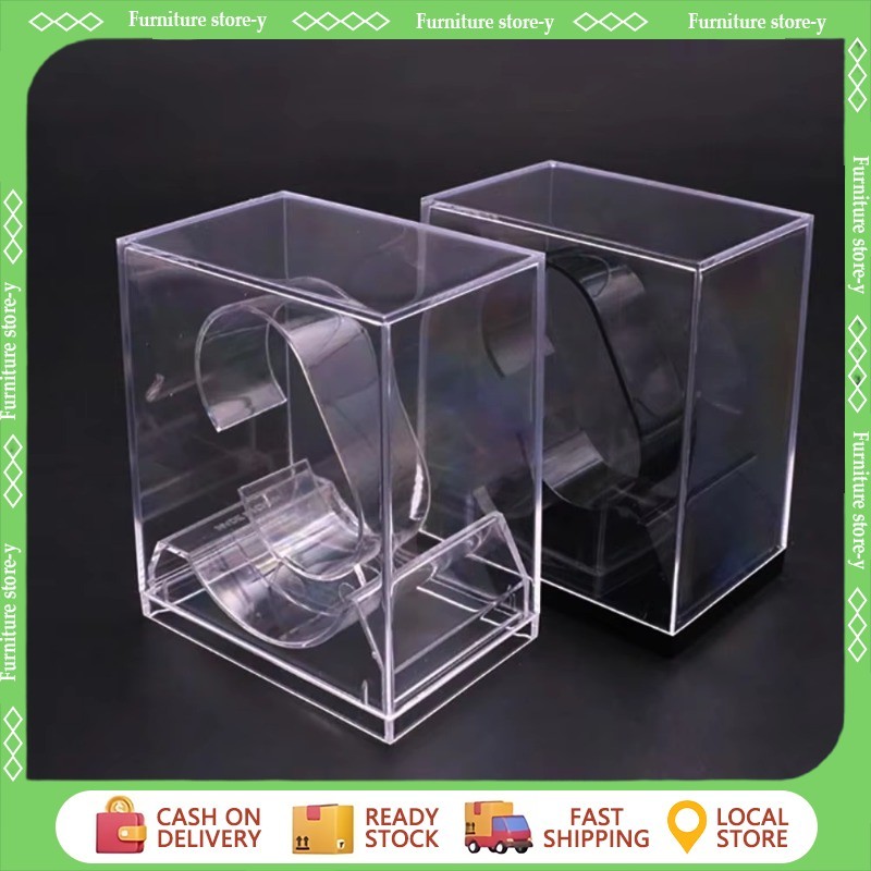 Acrylic Watch Display Box Dustproof Plastic Clear Single Watch Display ...
