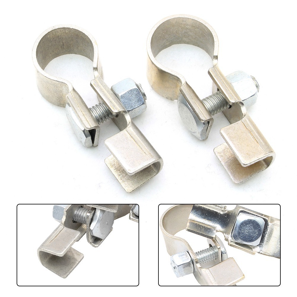 2XCar Buses Battery Cable Pure Copper Terminal Clamp Connector Negative ...