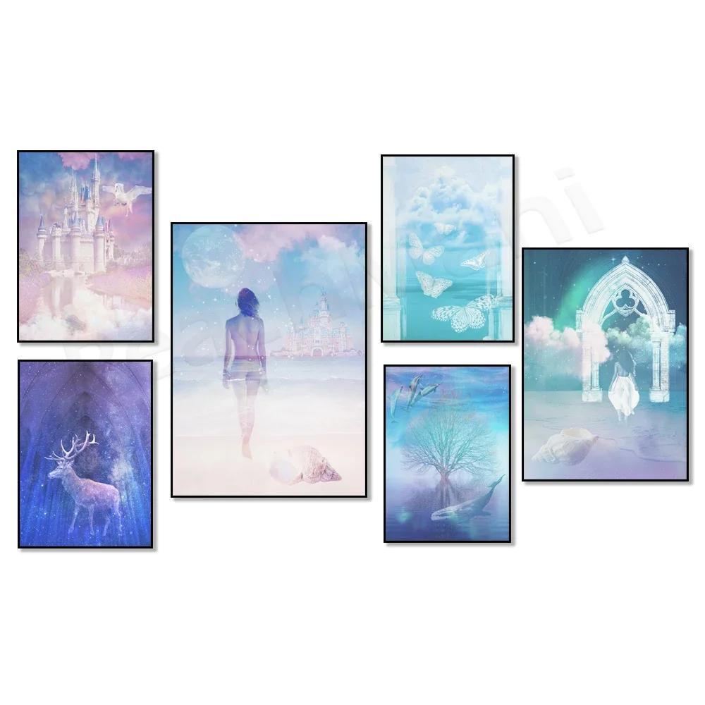 Ethereal Metaphysical Art Print Divine Womans Journey Pastel Color ...