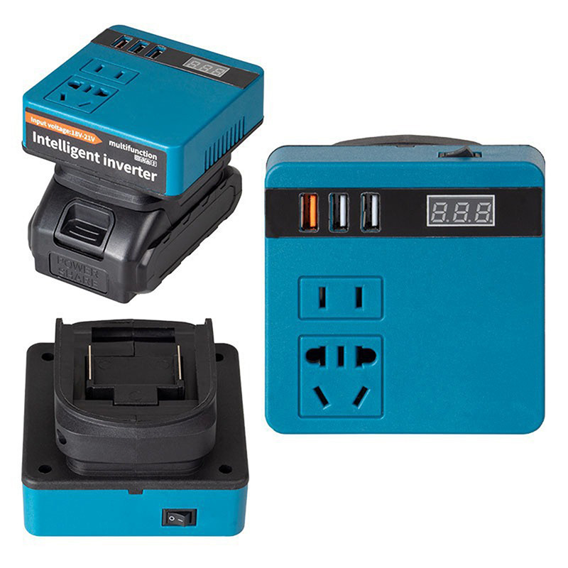 120W Cordless Portable Mini Power Inverter With 3 USB Ports Converts DC ...