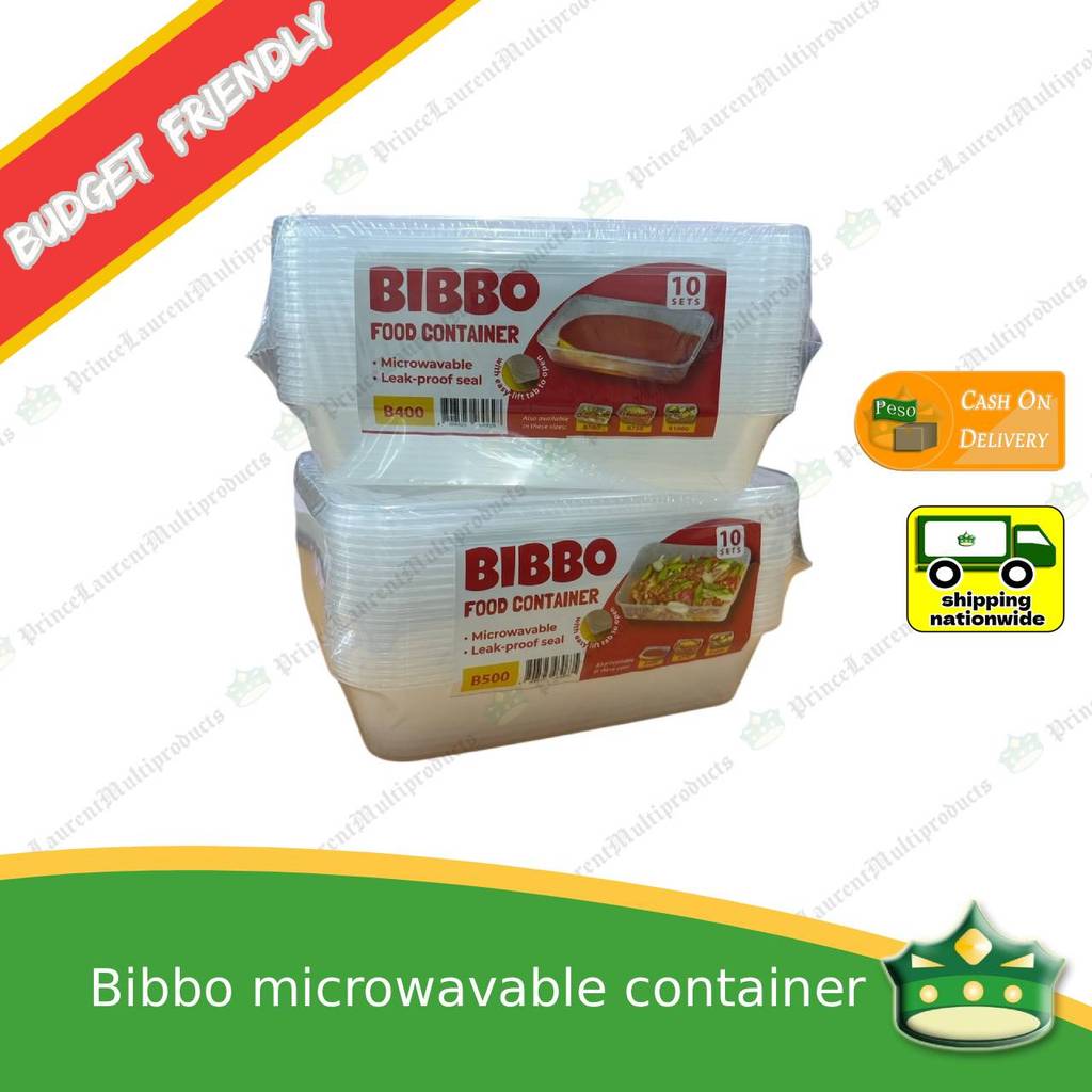 [10 pcs] Bibbo 400/500ml microwavable container for packed meals, rice ...