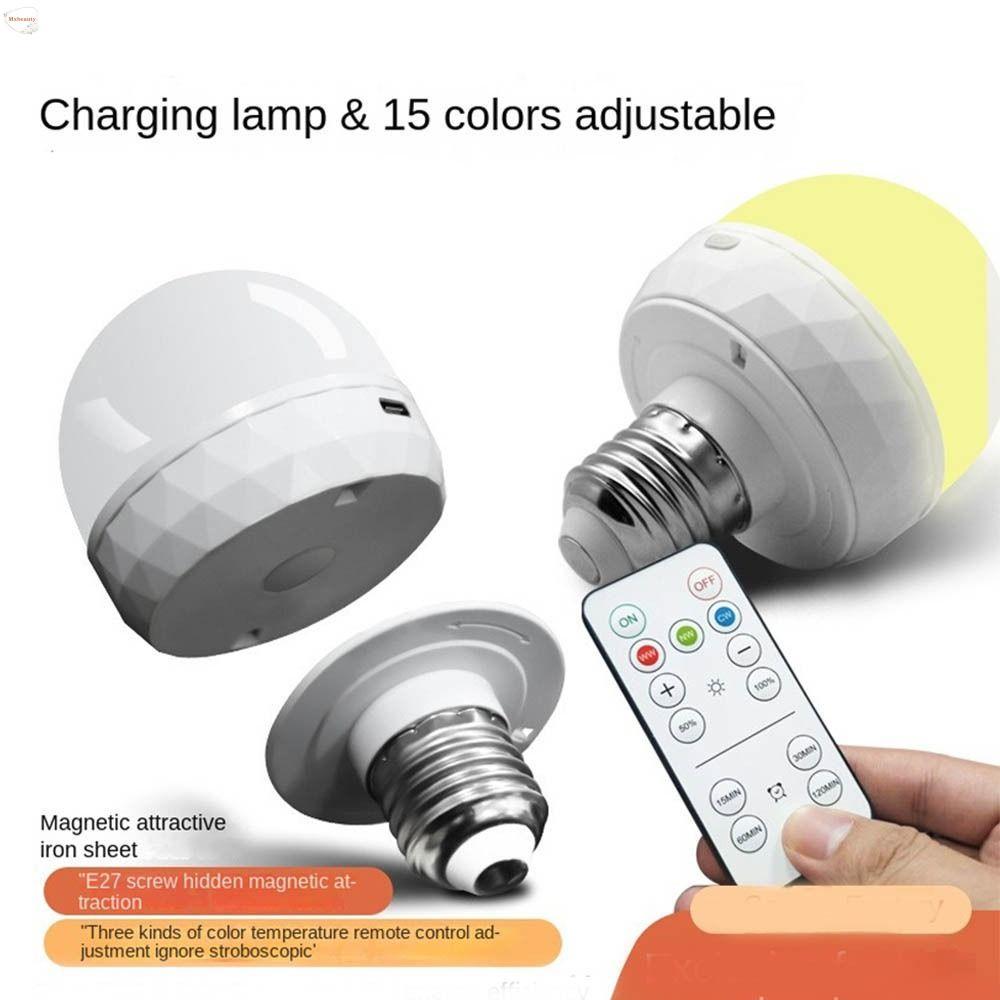 MXBEAUTY E27 Rechargeable Light Bulb, Rechargeable with Remote Control ...