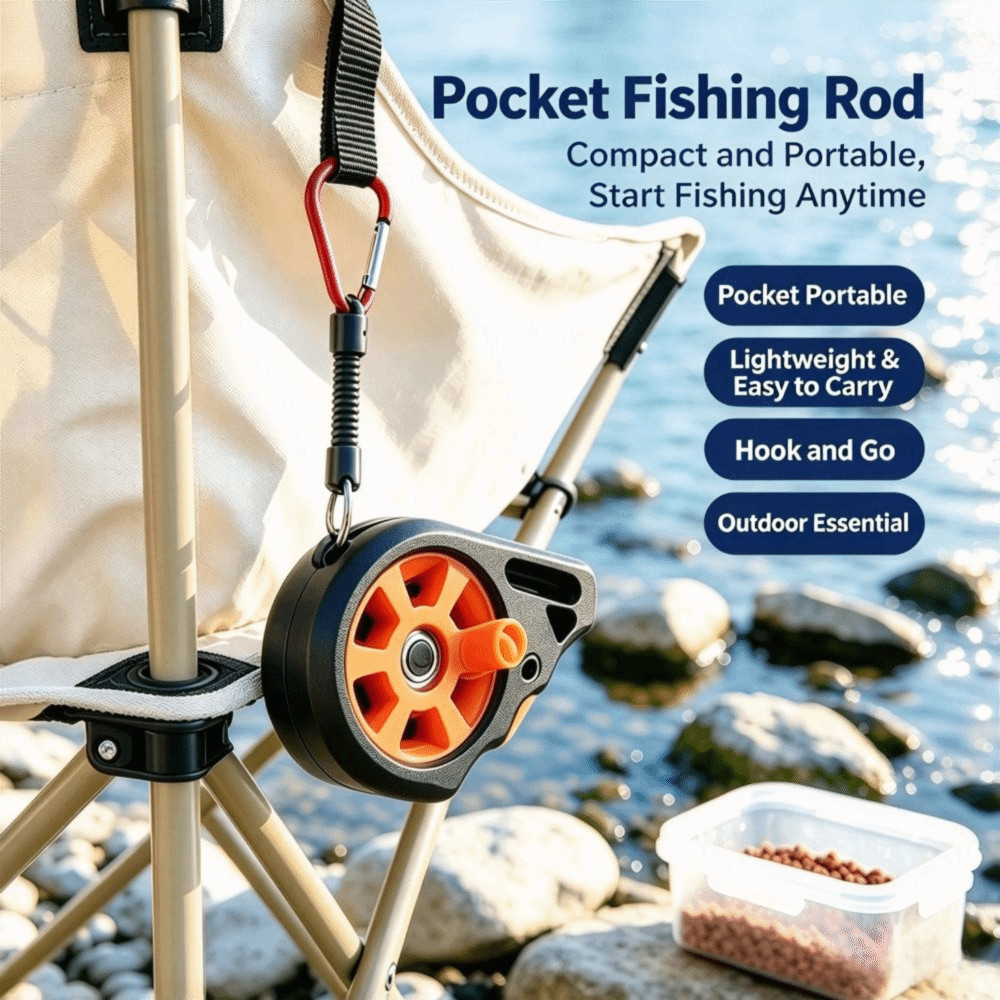 CLEVER Pocket Fishing Reel, Hand Line Reel Portable Mini Fishing Wheel ...