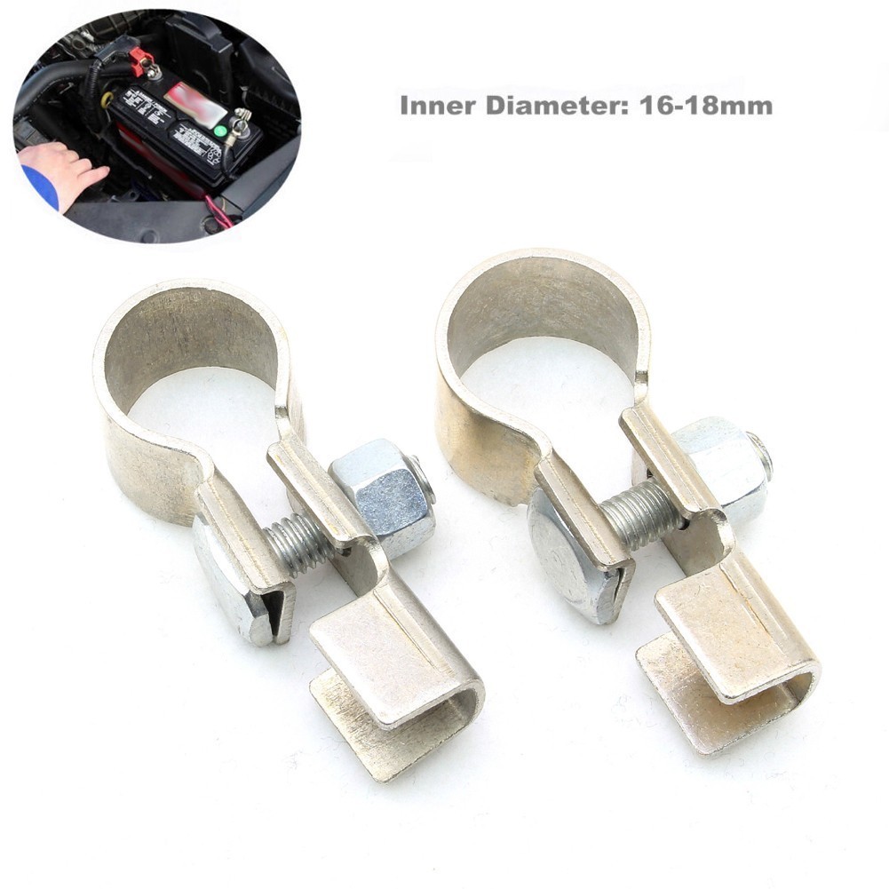 2XCar Buses Battery Cable Pure Copper Terminal Clamp Connector Negative ...