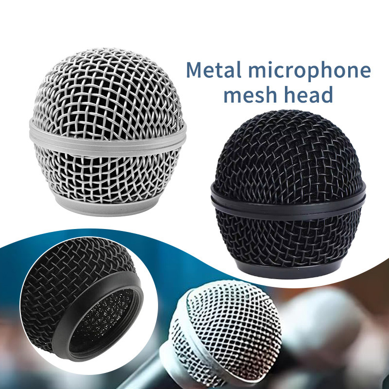 Microphone Replacement Head Steel SM58 Mesh Handheld Microphone Grill ...