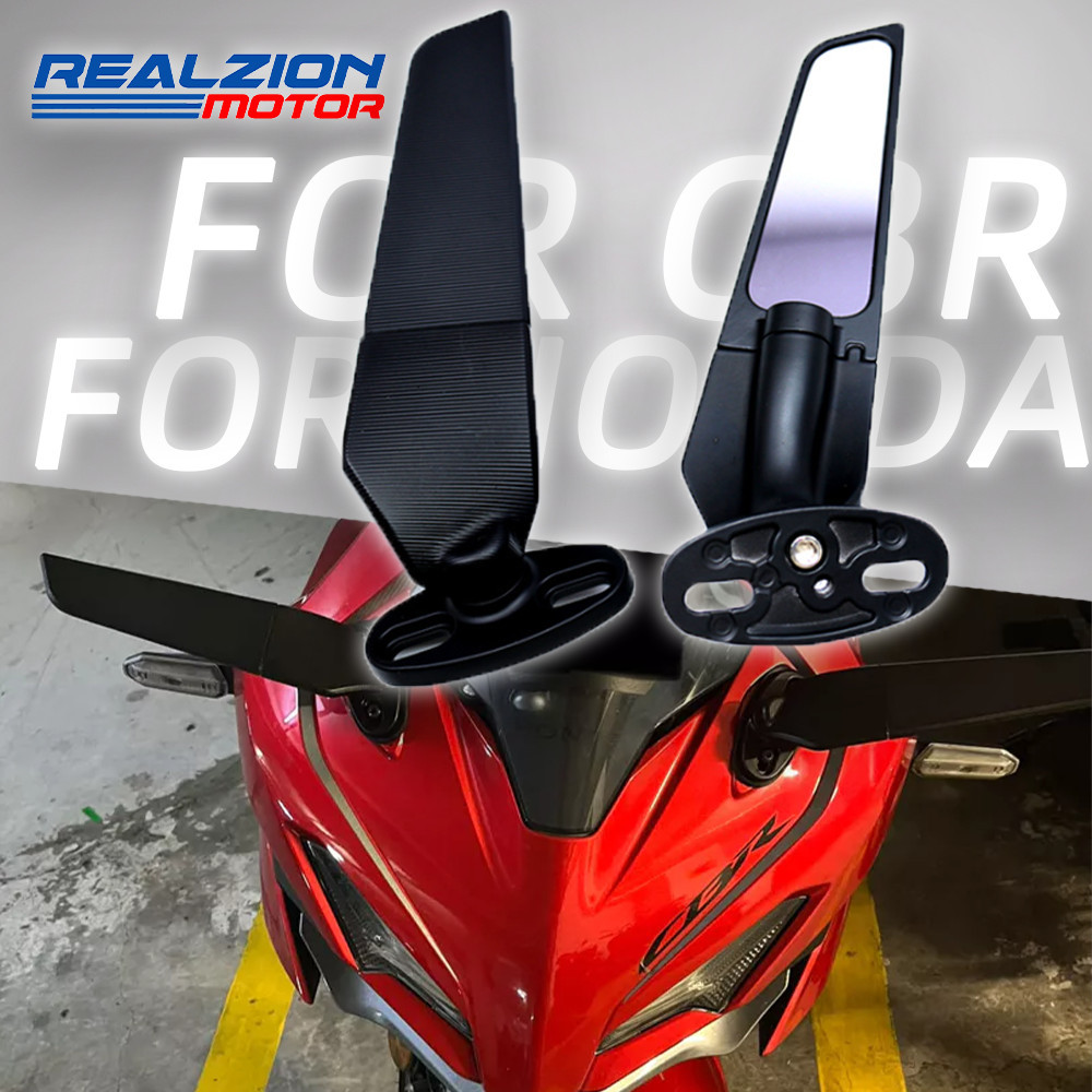 REALZION 2PCS Motorcycle Mirrors Modified Wind Wing Adjustable Rotating ...
