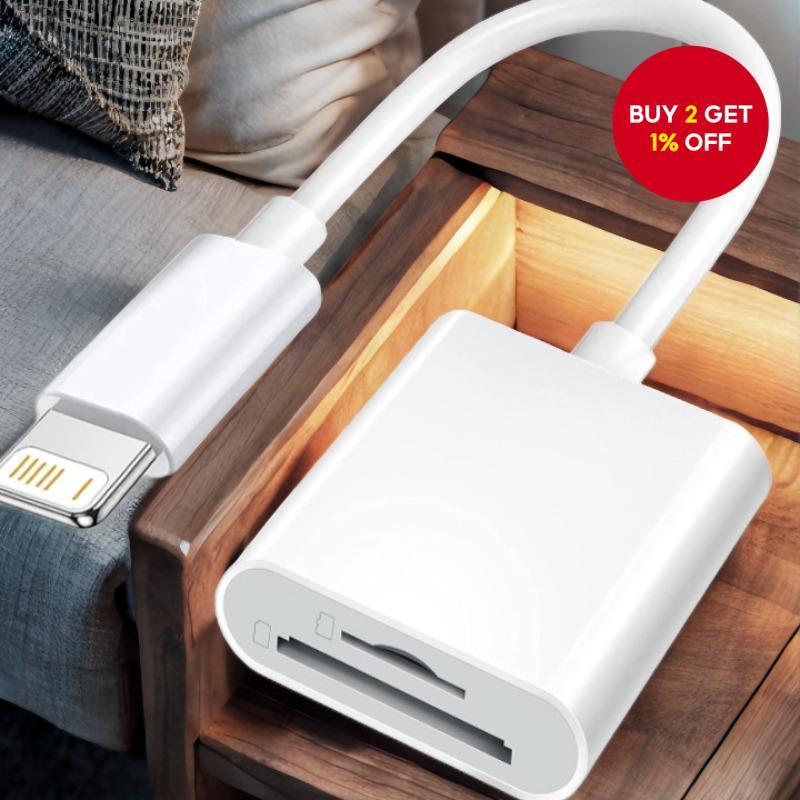 Type C Lighting TF SD Card Reader for IPhone iPad 2 in 1 for Memory ...