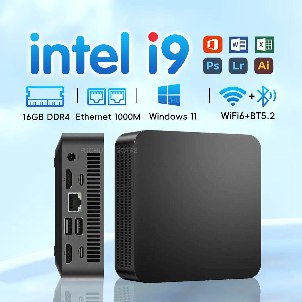 MINI PC Intel Core i9 10980HK/i3-6100U Windows 11 PRO MINI PC 16GB DDR4 ...