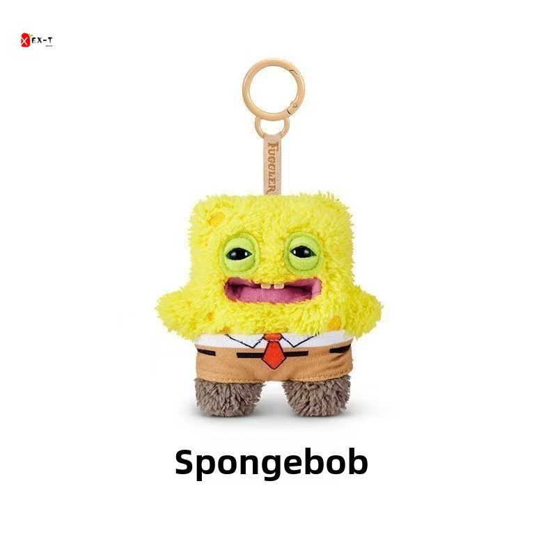 Funny Big Teeths SpongeBob Fuggler Plush Keychain - Ugly Cute Monster ...