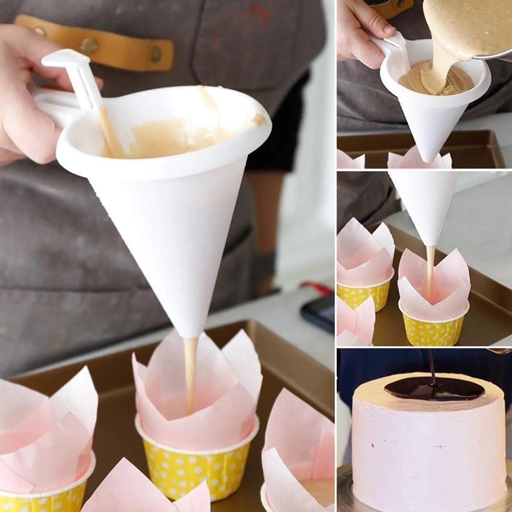 Plastic DIY Cream Measuring Funnel Cup Big Mouth Kitchen Cream ...
