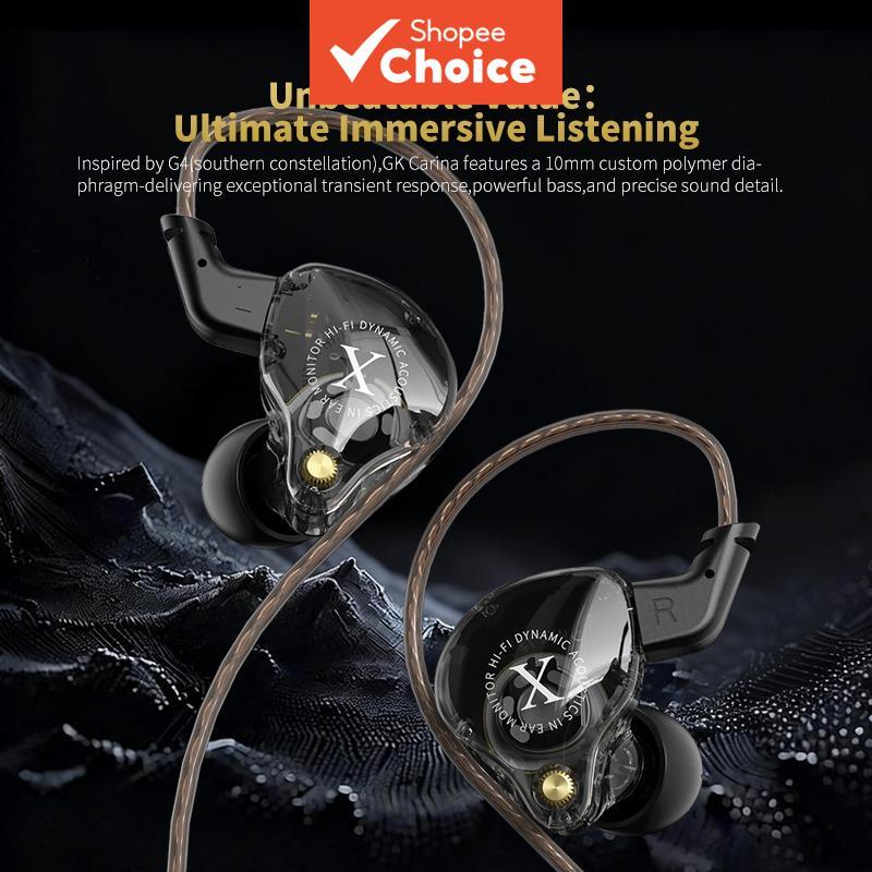 GK G4 Headphones Earphones Gaming Sport Wired 10MM Dynamic HiFi Bass ...