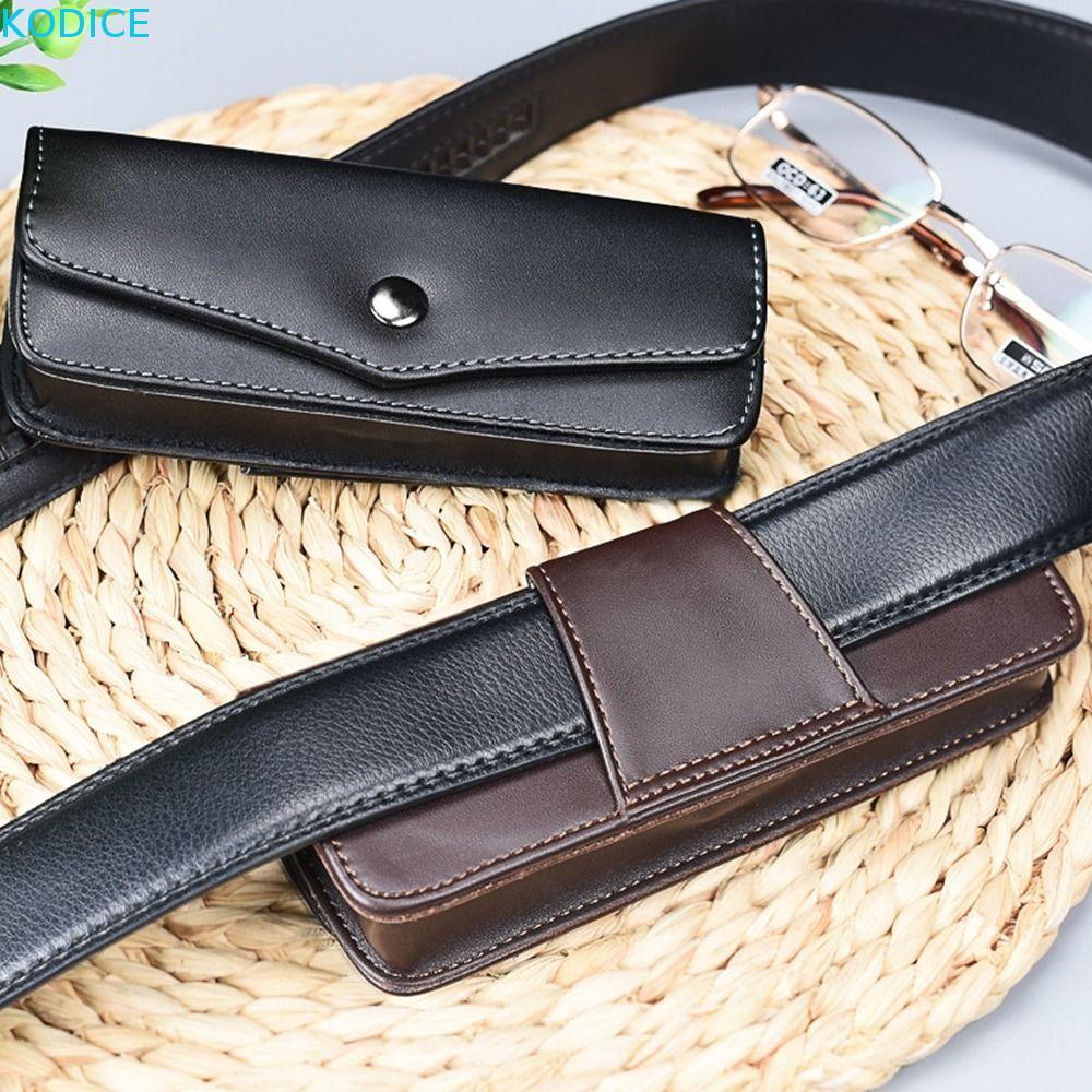 KODICE Waistpack Glasses Box Men Retro Simple PU Leather Hung On the ...