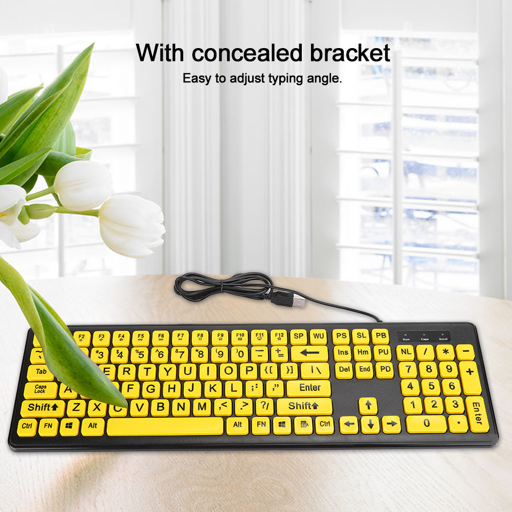 Ooidshop No Extral Step Computer Keyboard Large Letter Print USB With ...