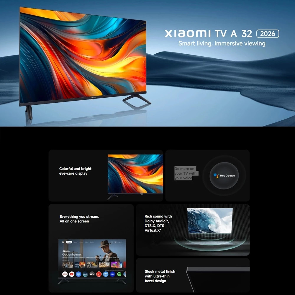 [New Arrival] Xiaomi TV A 2026 32 Inch Smart Google TV Dolby Audio