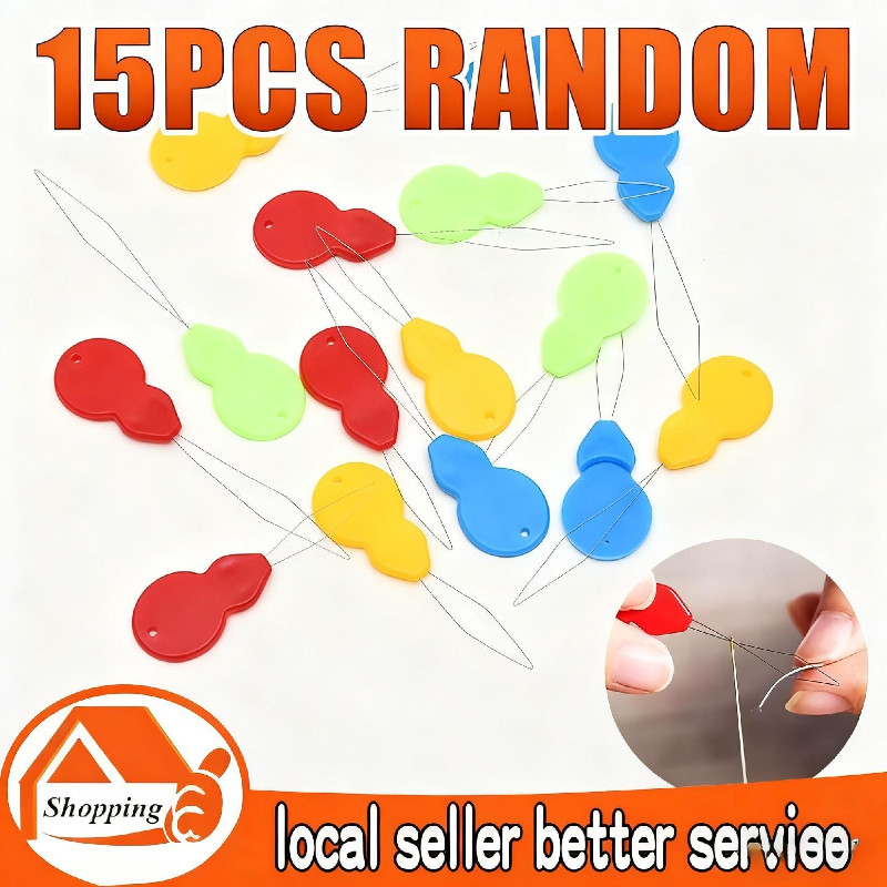 15PC Sewing Threaders Stitch Insertion Tool Plastic Thread Loop Sewing ...