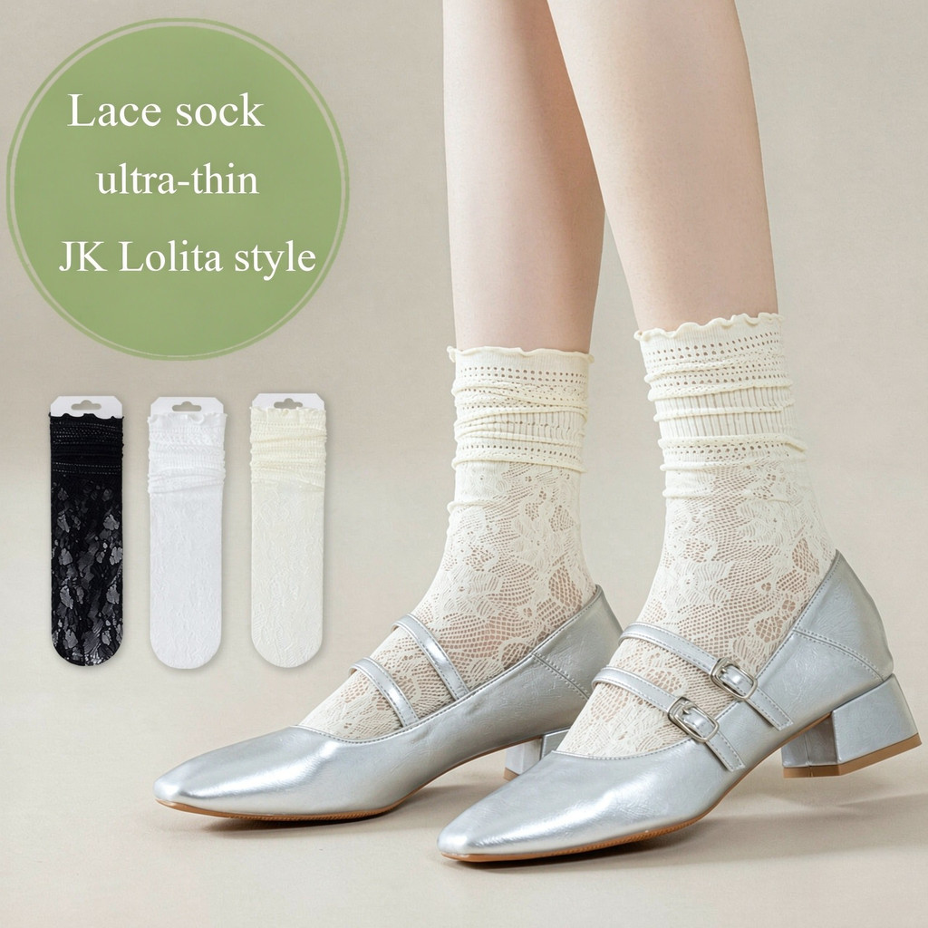 Women Lace Ballet Calf Socks Summer Thin Mesh Lolita Korean Style Cute ...