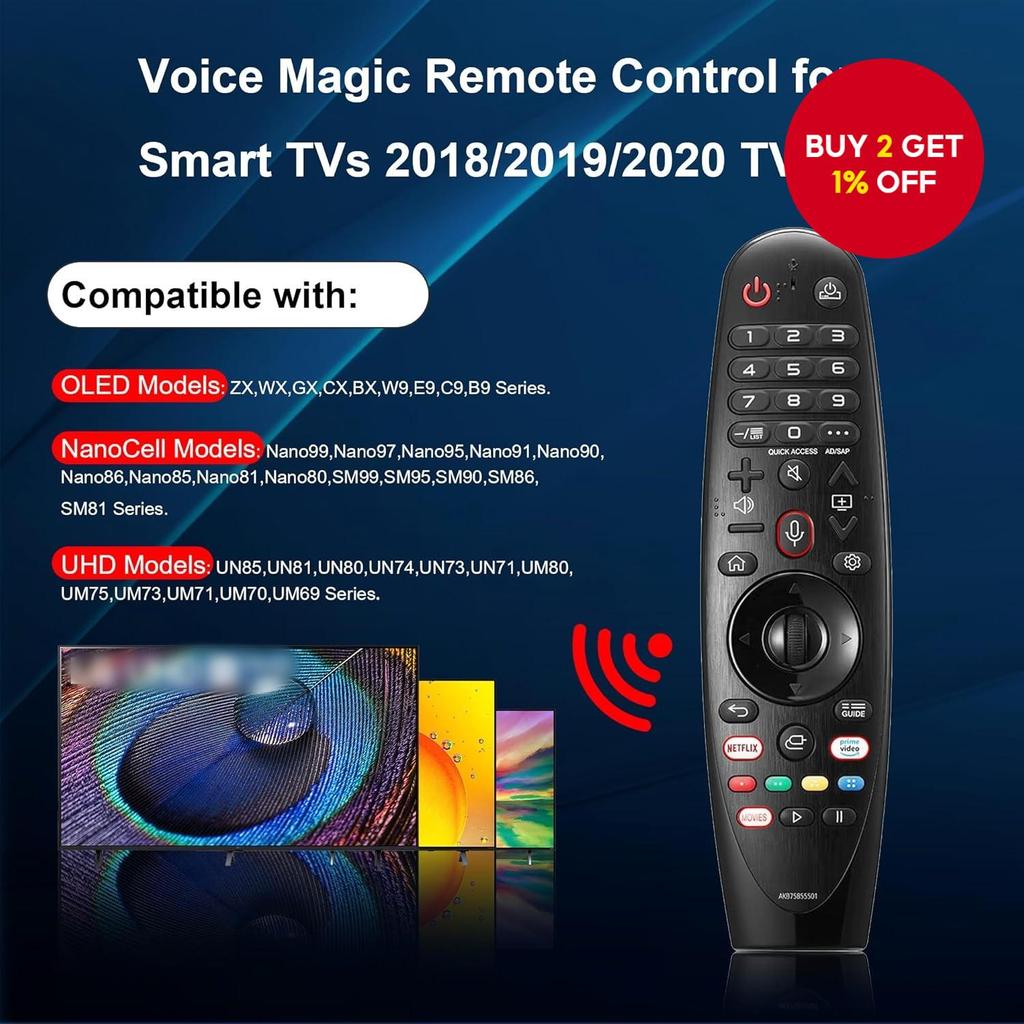 Voice AN-MR20GA AN-MR19BA AKB75855501 Magic TV Remote for L*G Smart TV ...