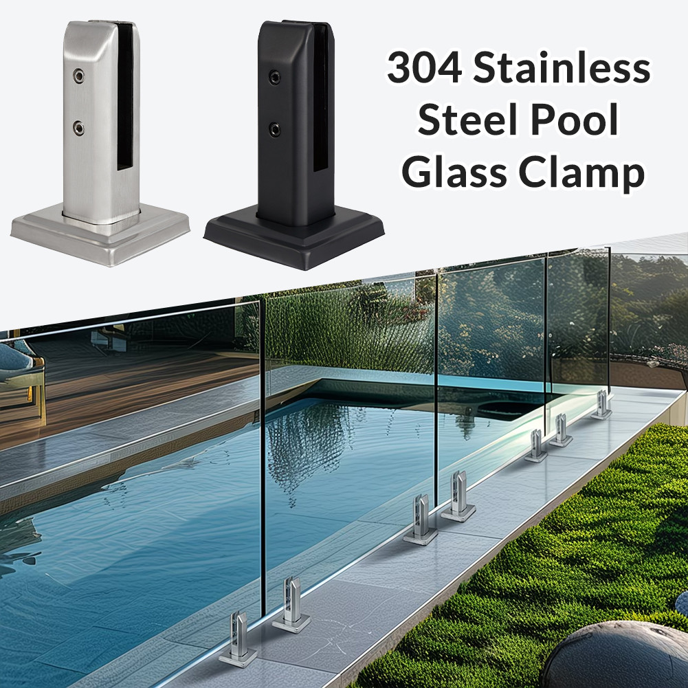 304 Stainless Steel Glass Clamp Bracket Holder for 10-12mm Glass Fence ...