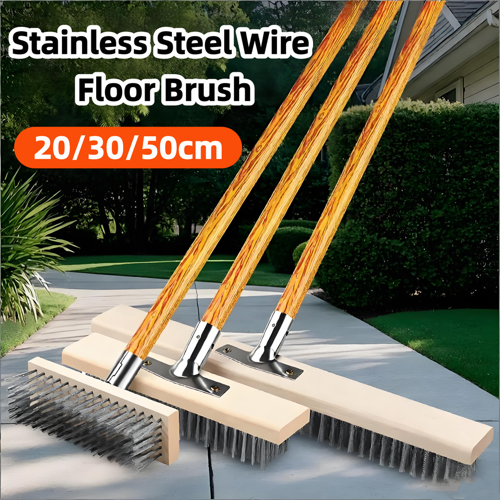 Stainless Steel Wire Floor Scrub Brush Stiff Bristle Brush for Garden ...