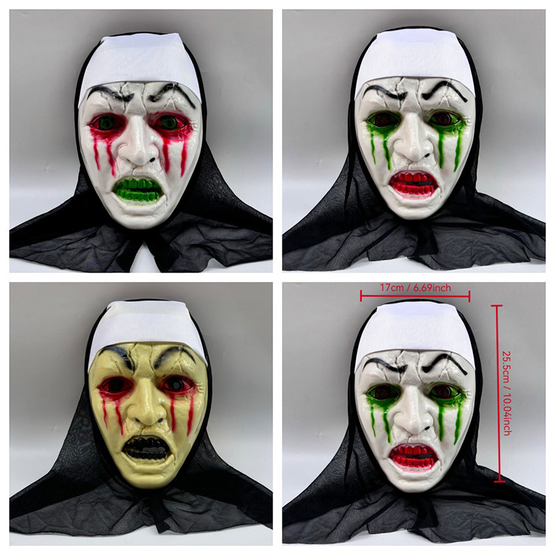[ety] Street Style Synthetic Latex Nun Mask For Horror Theme Halloween ...