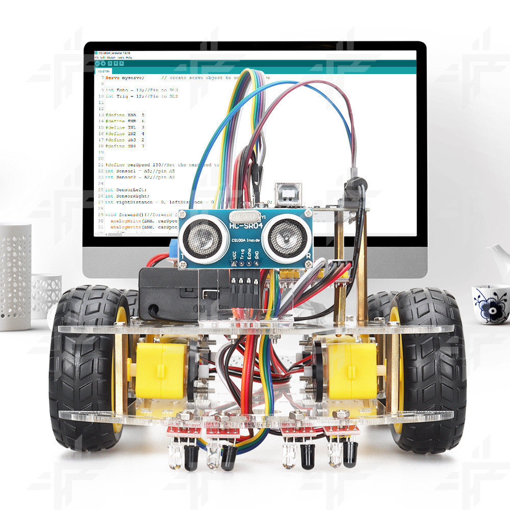 Compatible with Arduino uno intelligent car robot kit, ultrasonic ...