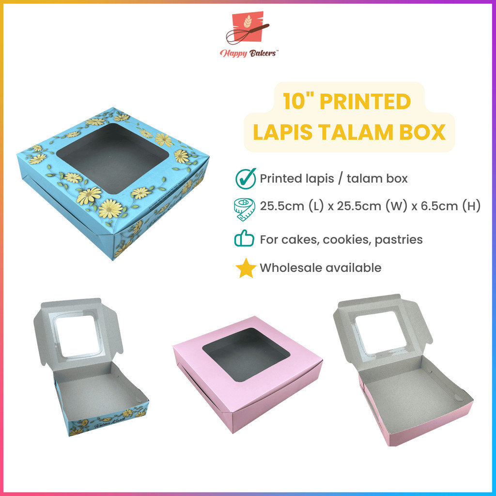 10in Printed Kuih Talam Lapis Box For Cakes Pastries Cookies ...