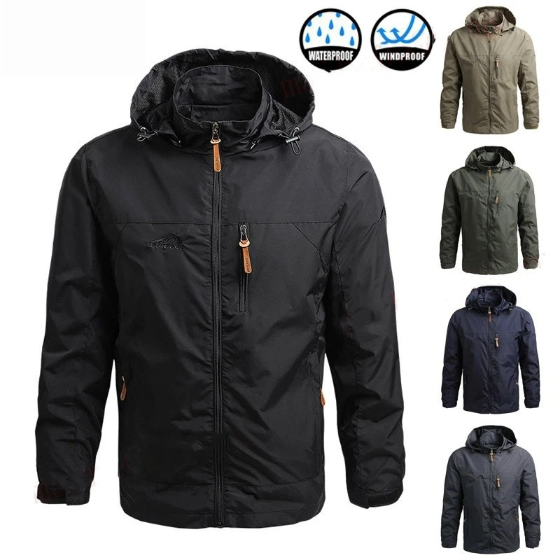 Outdoor Waterproof Outerwear Jacket with Hood Military Inspired Design ...