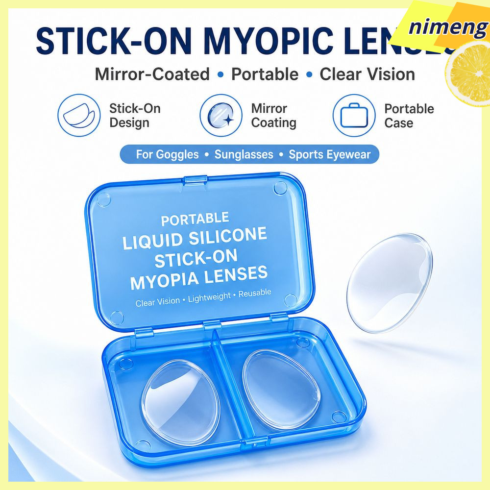 NIMENG 1Pair Stick-On Myopic Lenses, Silicone Portable Myopia Lens ...