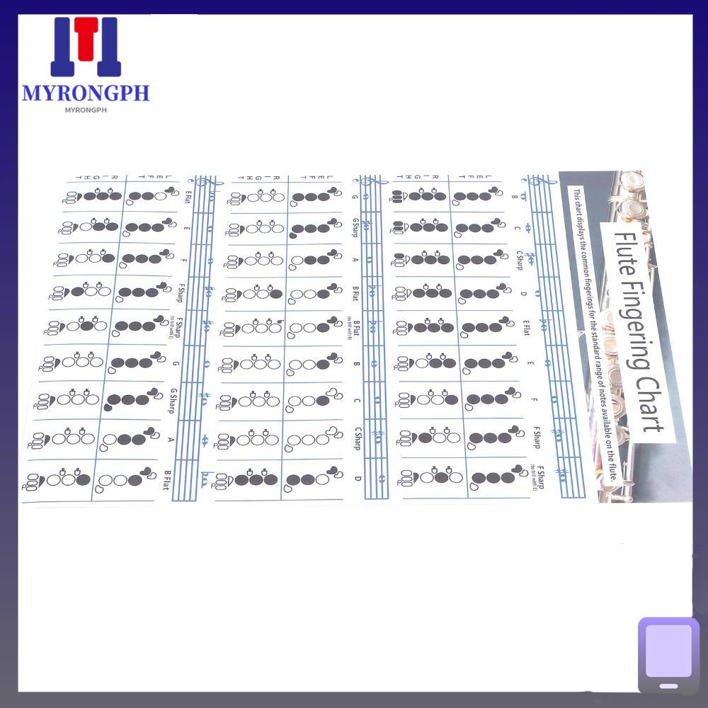 MYRONGPH Flute Fingering Chart, 28x21cm Small Fingering Flute Chord ...