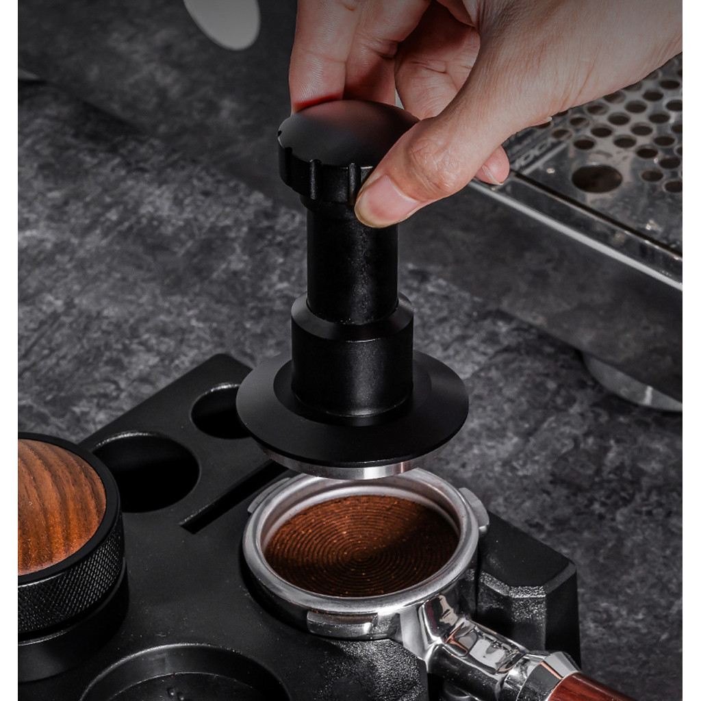 NOONOPH Coffee Impact Tamper, Ripple Base Stainless Steel Spring Loaded ...