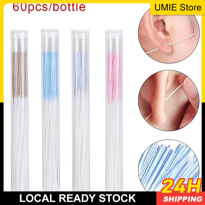 60Pcs Ear Hole Cleaning Line/Disposable Earring Hole Cleaner/Ear Cord ...