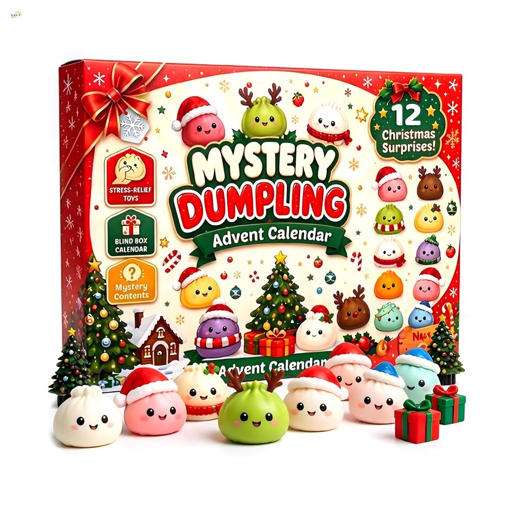 Christmas Countdown Calendar Blind Box - 24-Day Mystery Dumpling Pinch ...