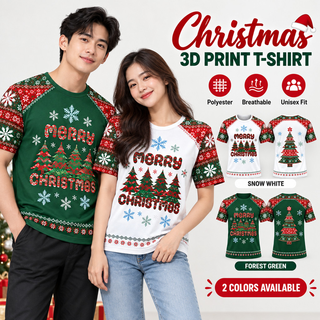 Christmas Tree Snowflake T Shirt Nordic Print Unisex Plus Size Holiday ...