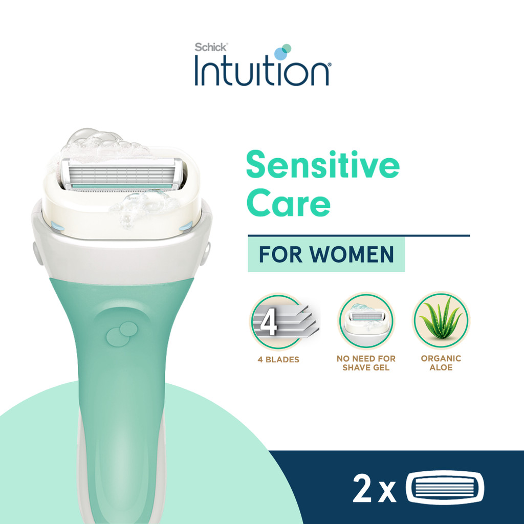 Schick Intuition Sensitive Care Razor Kit 2 with 2 Blades Refill ...