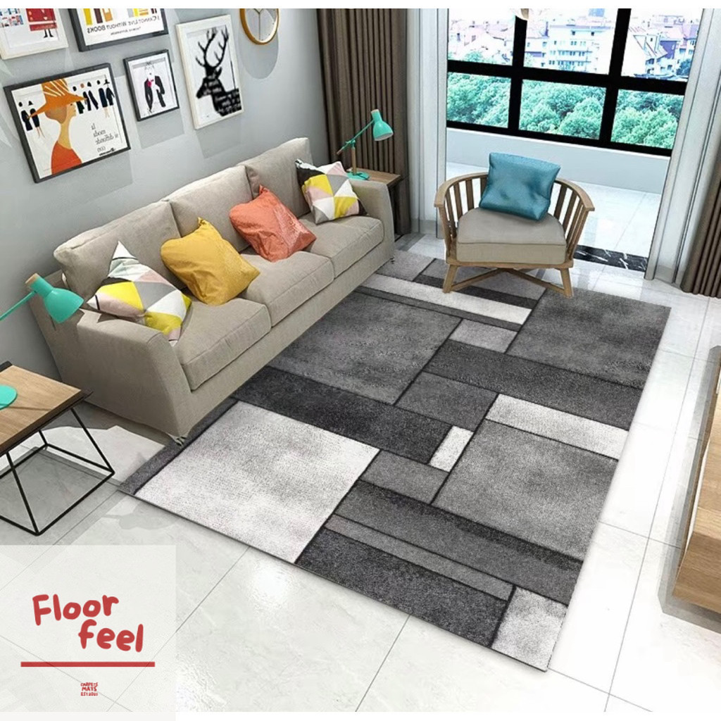 Modern 3D Geometric Lounge Rug for Living Room | Shopee Philippines