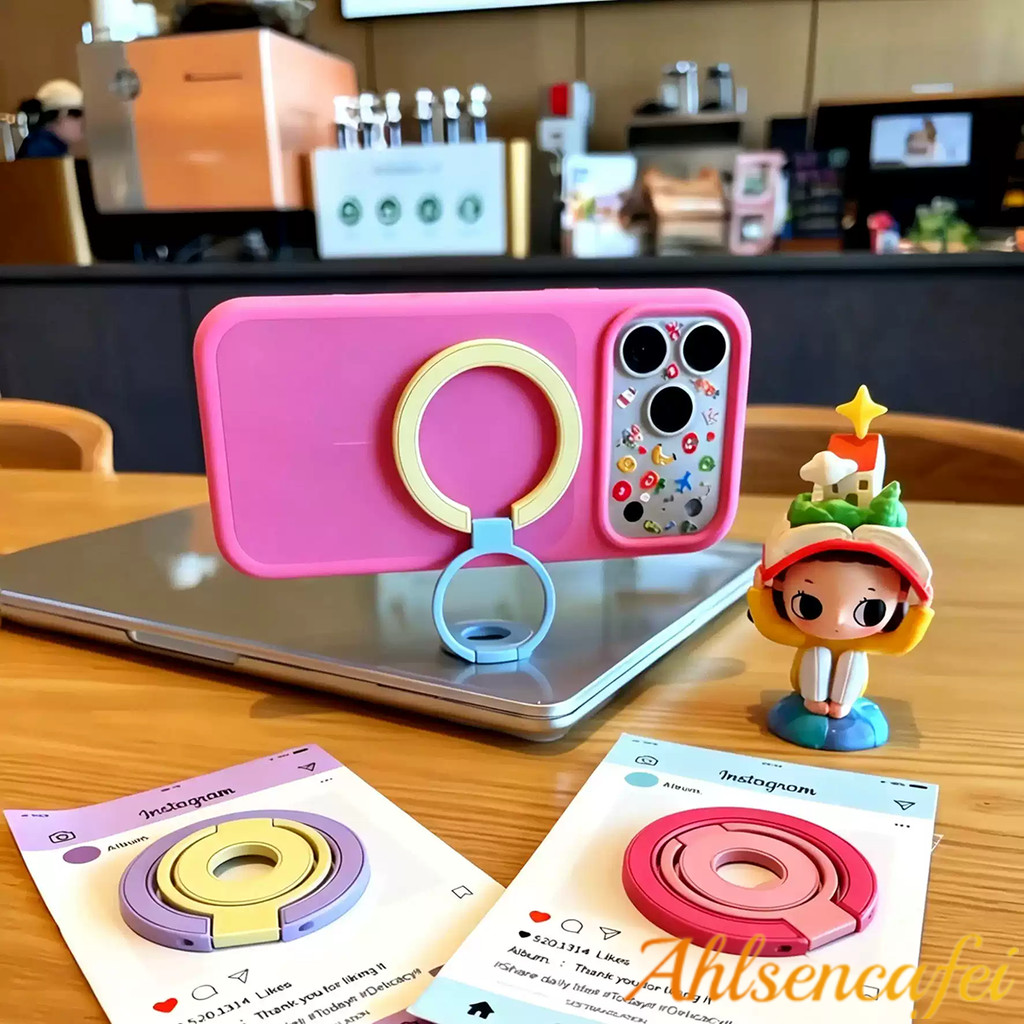 【AHL】MagSafe Magnetic Phone Ring Holder Double-Sided Magnetic Aluminum ...