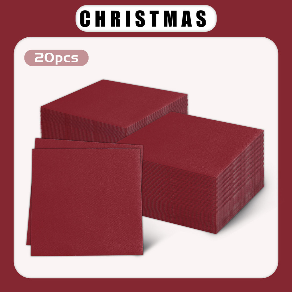 Classic Christmas Elegance: Solid Red Napkins (20-Pack) | Disposable ...