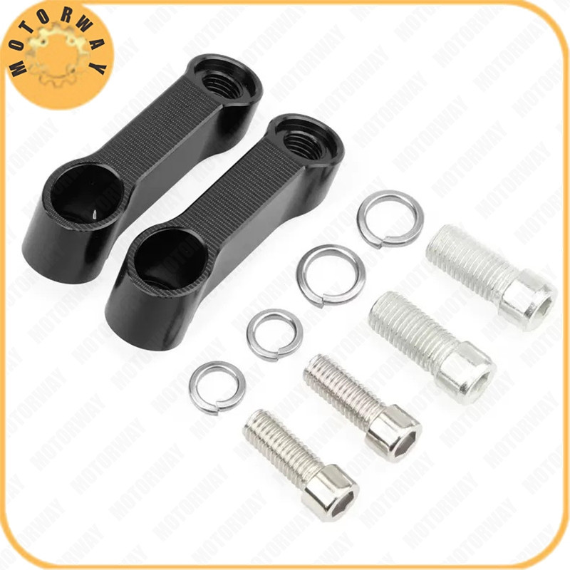 MOTORWAY Motorcycle Rearview Mirror Lifter Adapter Aluminum Alloy Base ...