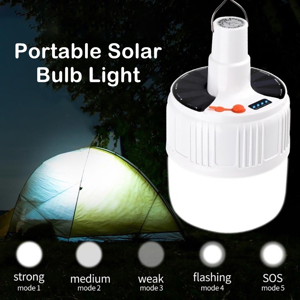 Solar/USB LED Solar Bulb Light Outdoor Rechargeable Waterproof Solar ...