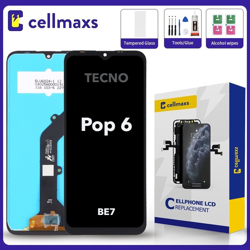 For TECNO Pop 6 BE7 LCD Touch Screen Replacement With Frame | Shopee ...