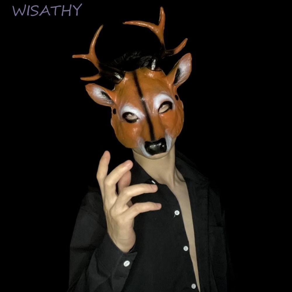 ELMER1 Deer Head Mask Carnival Nightclub For Women Anime Cosplay Pros ...