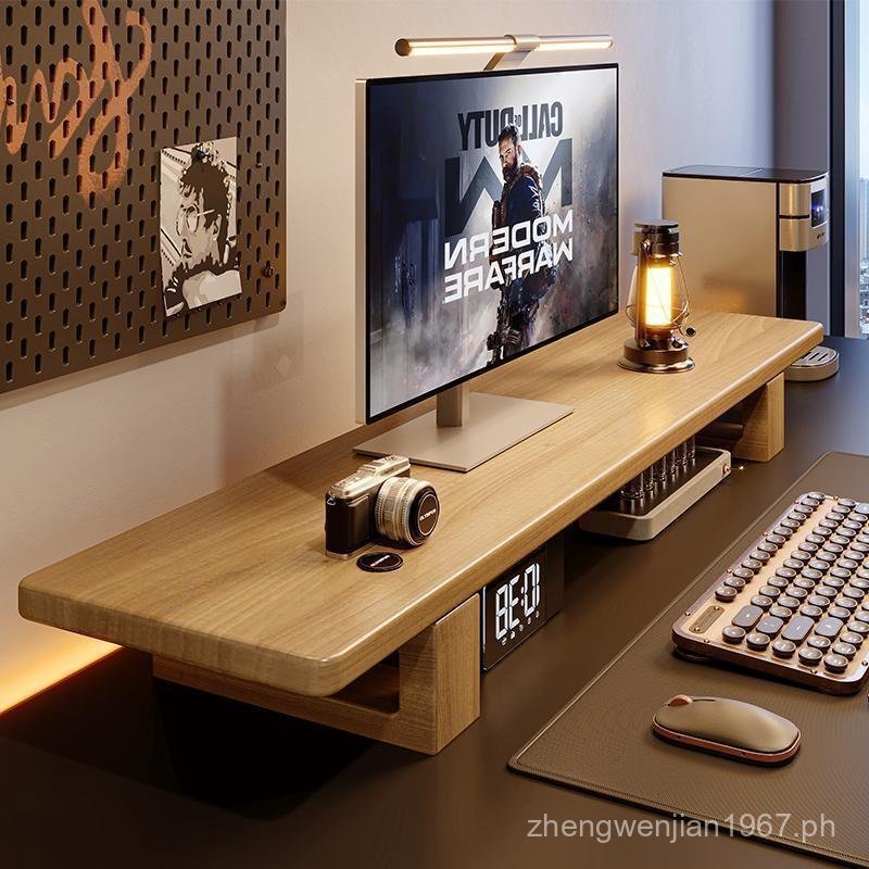 All Solid Wood Monitor Riser Home Desktop Computer Desk Storage Rack ...