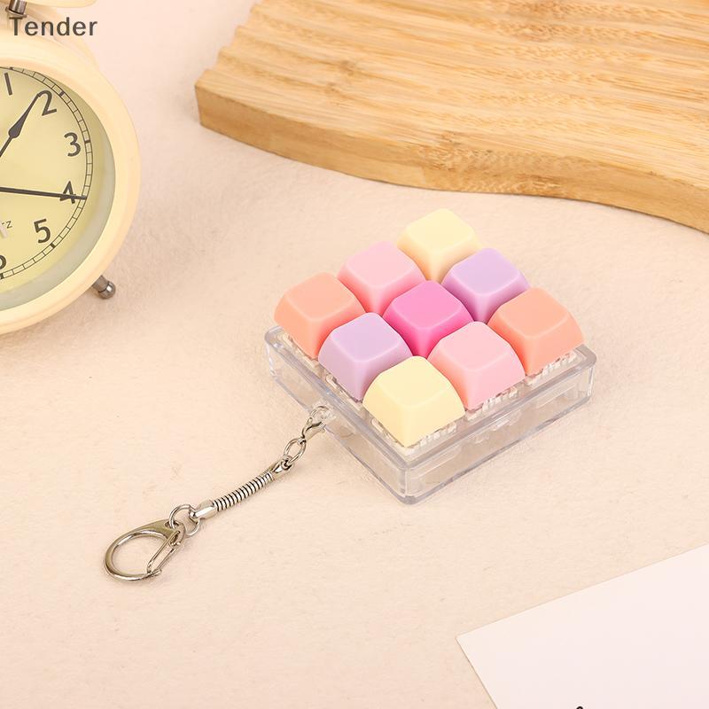[Shyvana] 9 Keys Square-Shaped Keyboard Keycaps Keychain Party Stress ...