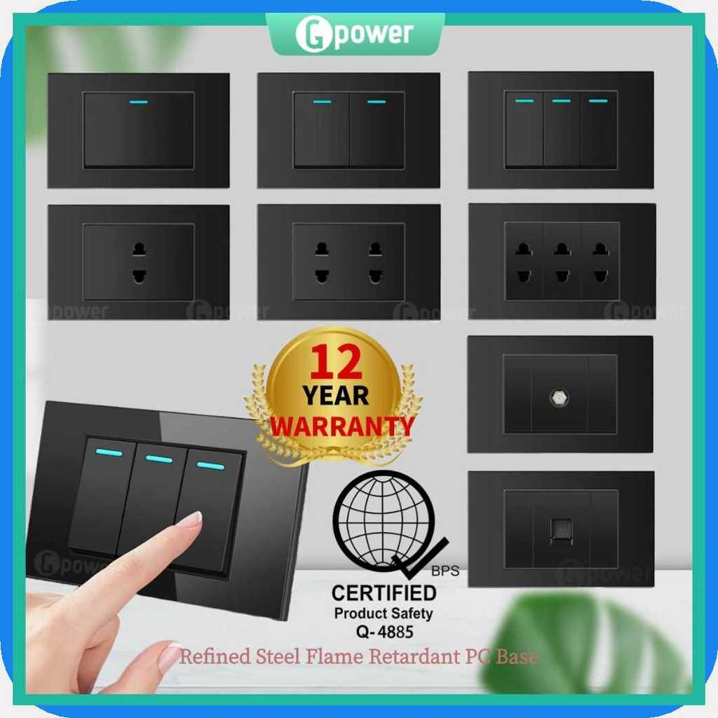 GPower Switch Outlet 1/2/3 Gang Modern Wall Switch Universal Multiple ...