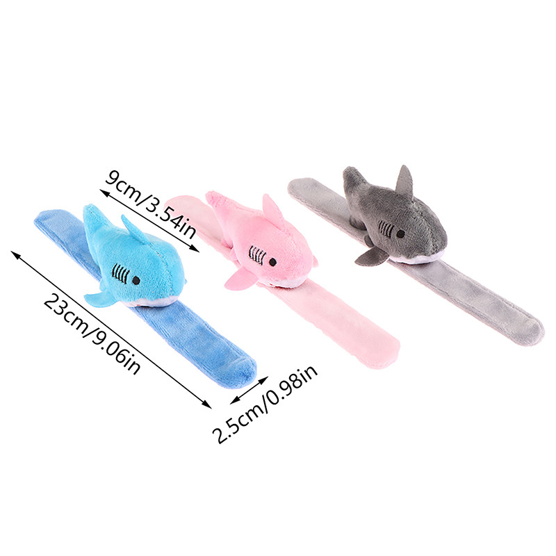 Mypink Cute Plush Shark Wristband Stuffed Animal Slap Bracelet Slap ...