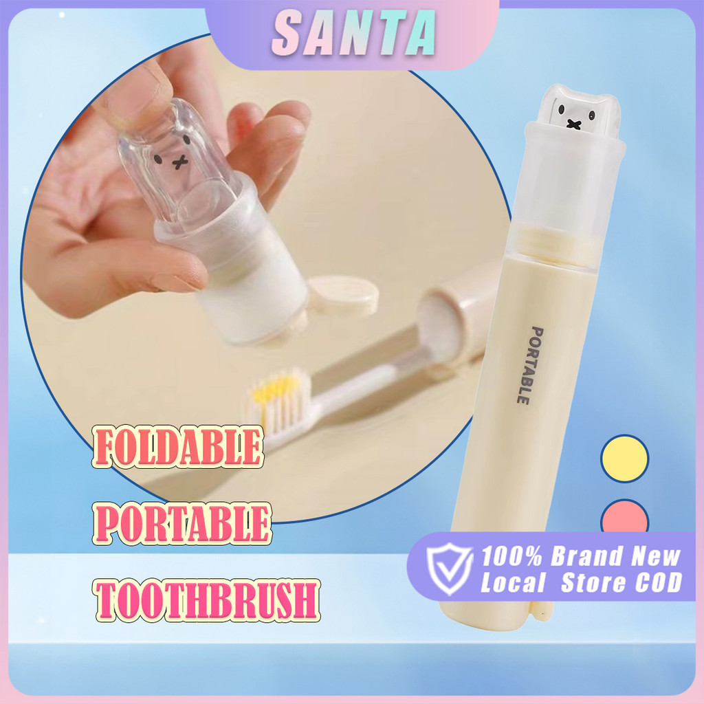 Portable Travel Toothbrush with Foldable Design and Built-in Toothpaste ...