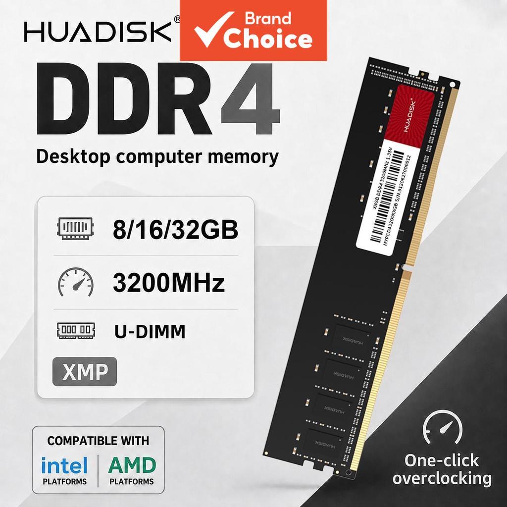 HUADISK 288Pin DDR4 Ram 8GB 16GB 32GB 3200MHz Memoria Desktop XMP2.0 ...