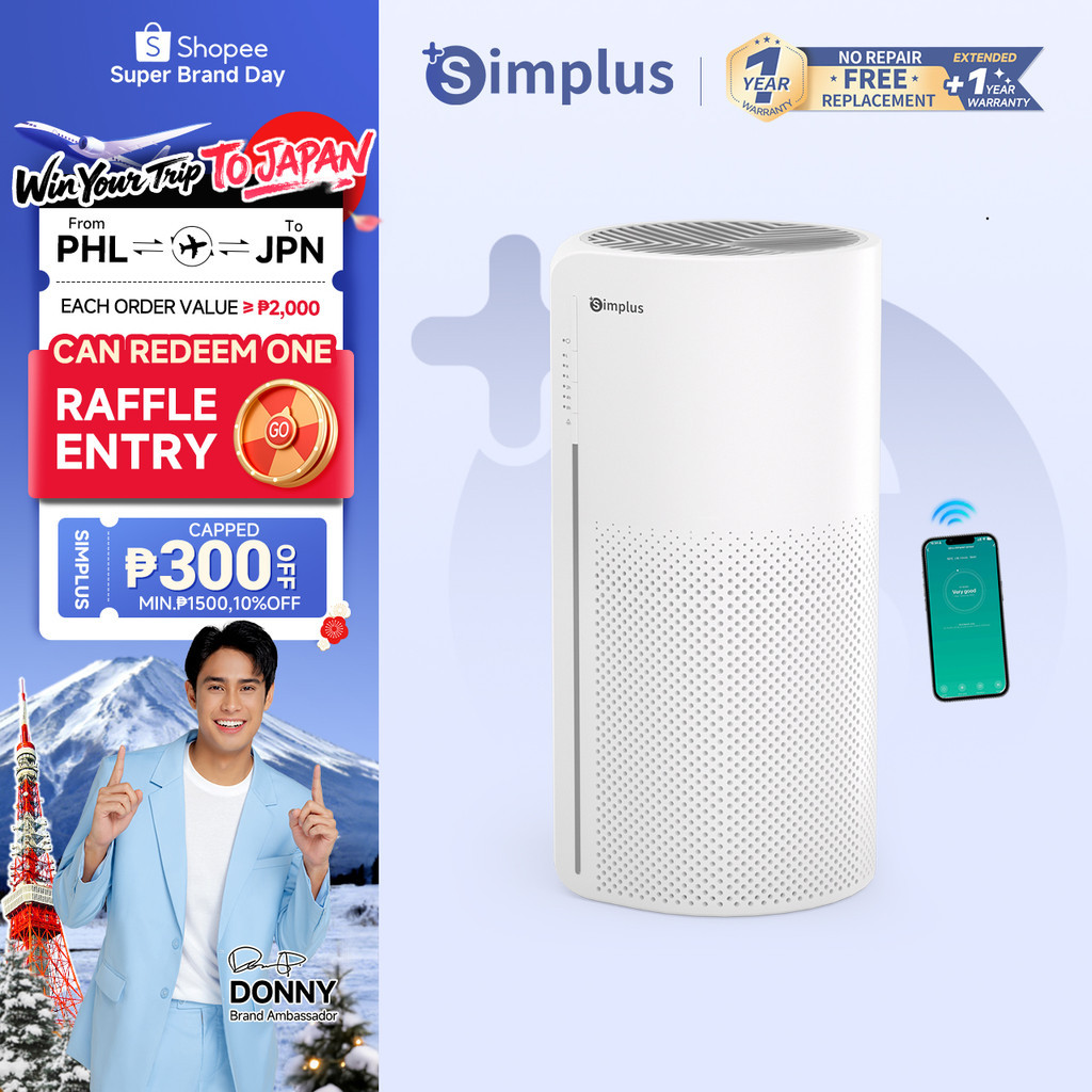 Simplus Air Purifier 3 Stages Filtration HEPA H13 Real-time Air Quality ...